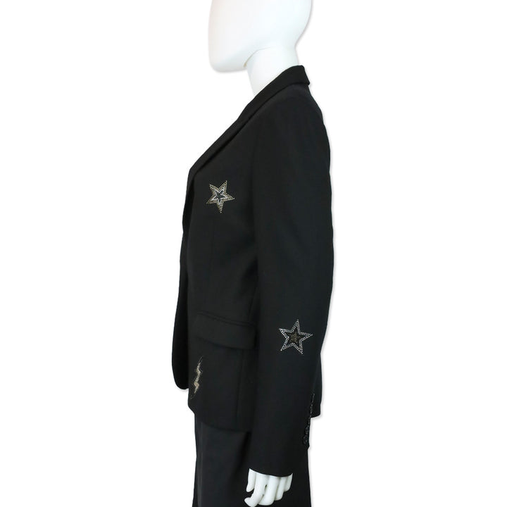 Zadig & Voltaire Black Crystal Star & Lightning Victor Light Blazer