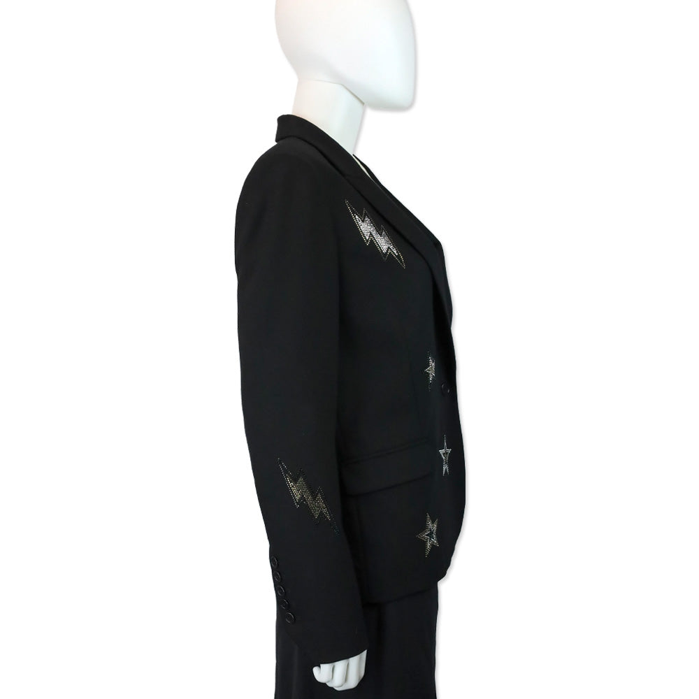 Zadig & Voltaire Black Crystal Star & Lightning Victor Light Blazer