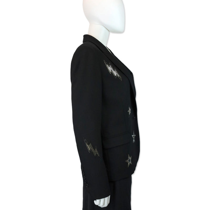 Zadig & Voltaire Black Crystal Star & Lightning Victor Light Blazer