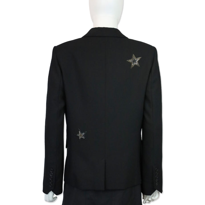 Zadig & Voltaire Black Crystal Star & Lightning Victor Light Blazer