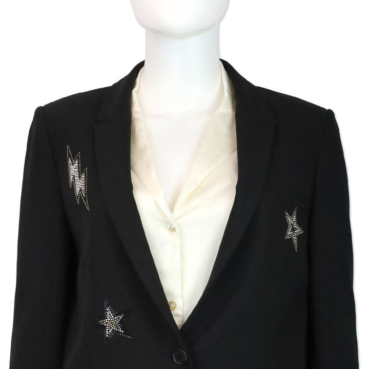 Zadig & Voltaire Black Crystal Star & Lightning Victor Light Blazer