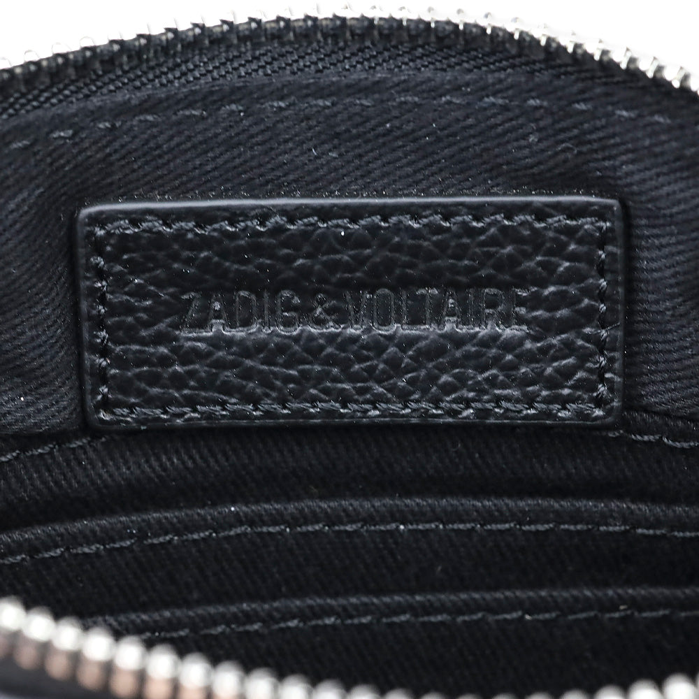 Zadig & Voltaire Black Grained Leather Mini Uma Wings Wallet