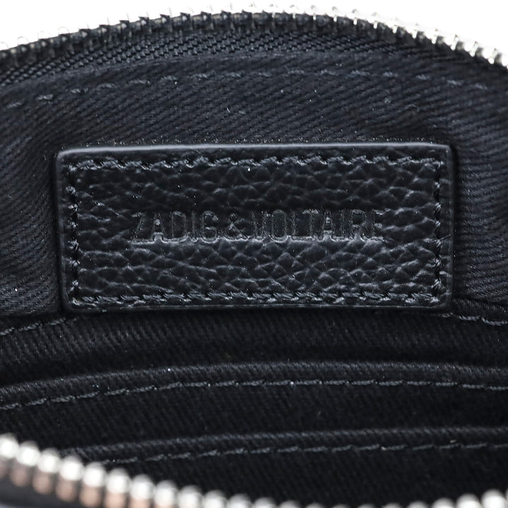Zadig & Voltaire Black Grained Leather Mini Uma Wings Wallet