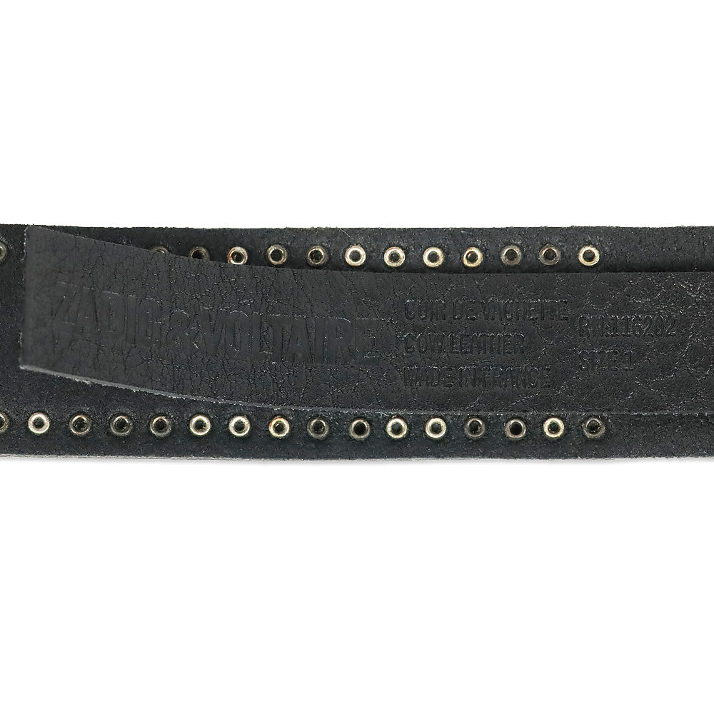 Zadig & Voltaire Black Leather Starlight Belt