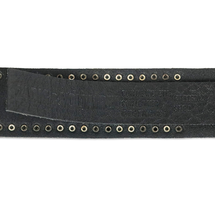 Zadig & Voltaire Black Leather Starlight Belt
