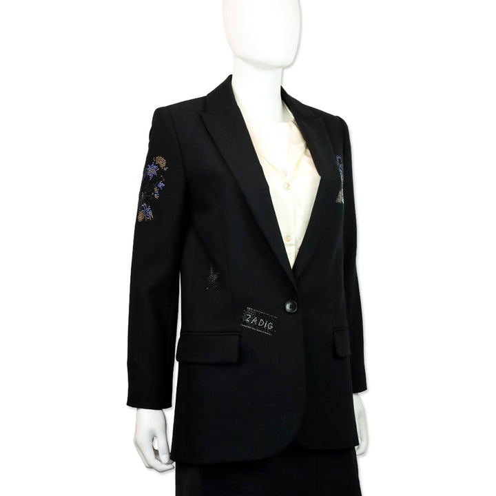 Zadig & Voltaire Black Viva Multistrass Blazer