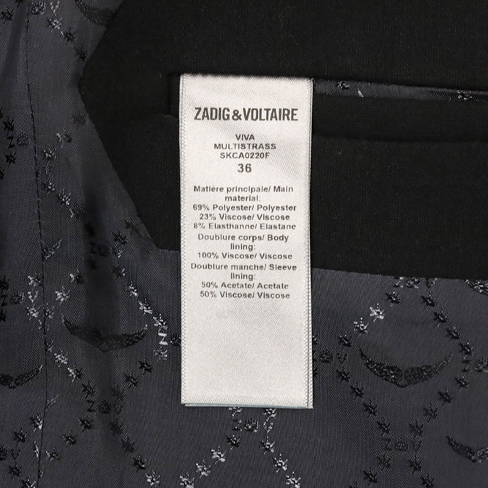 Zadig & Voltaire Black Viva Multistrass Blazer