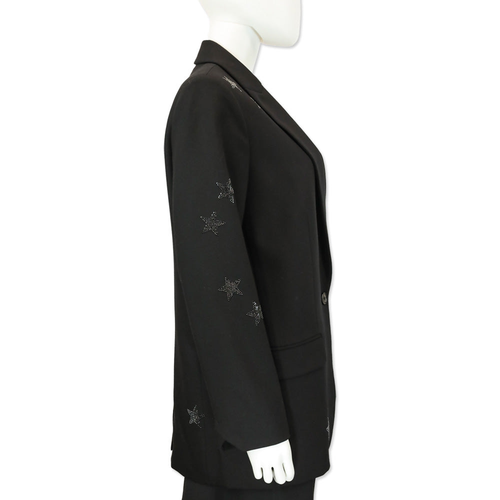 Zadig & Voltaire Black Viva Strass Rhinestone-Star Blazer
