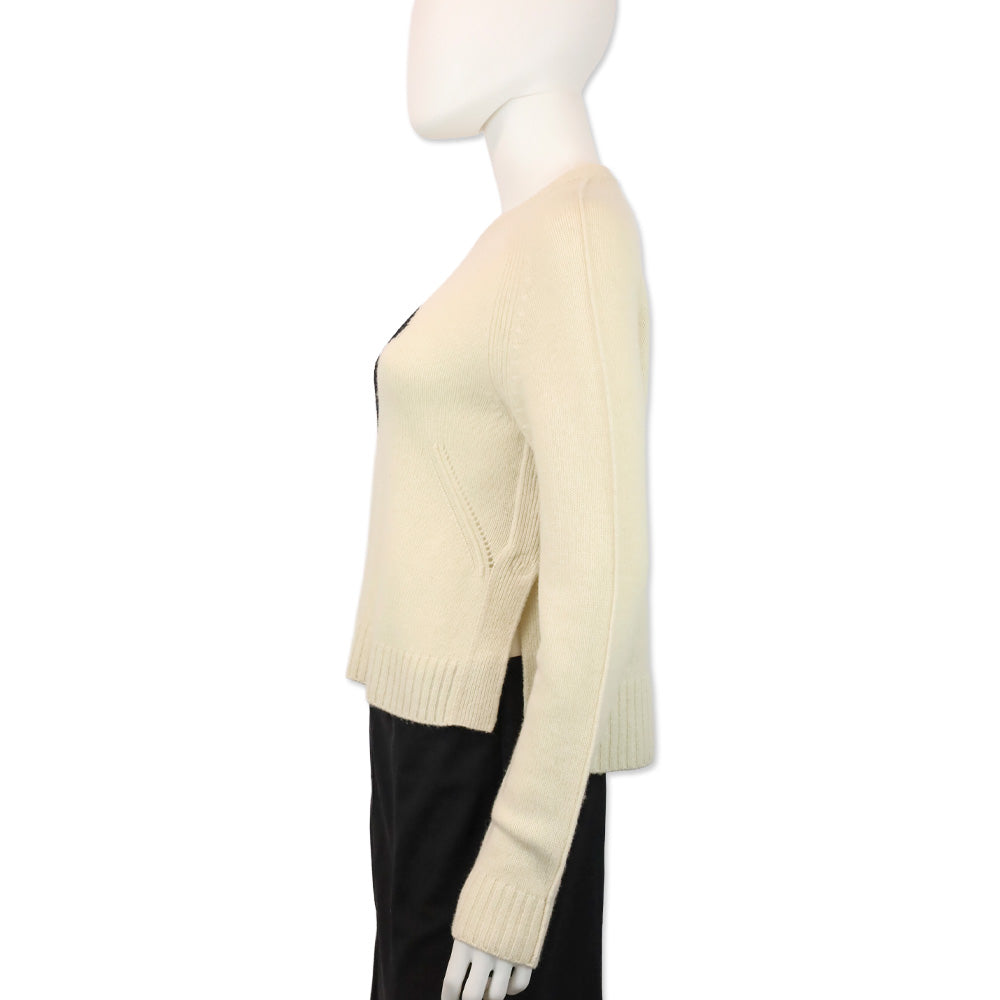 Zadig & Voltaire Cream Lili Heart Cashmere Sweater