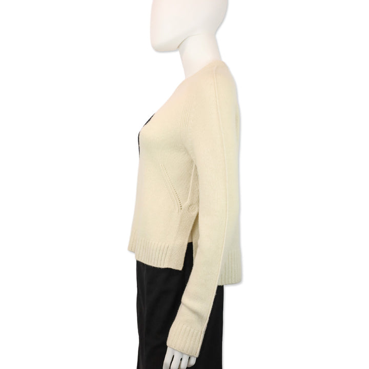Zadig & Voltaire Cream Lili Heart Cashmere Sweater