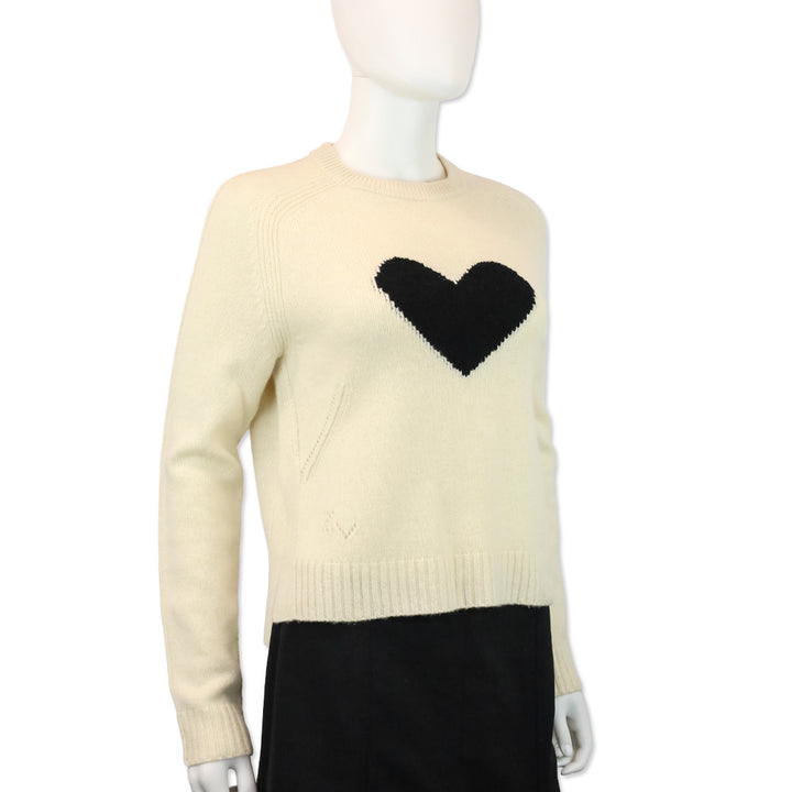 Zadig & Voltaire Cream Lili Heart Cashmere Sweater