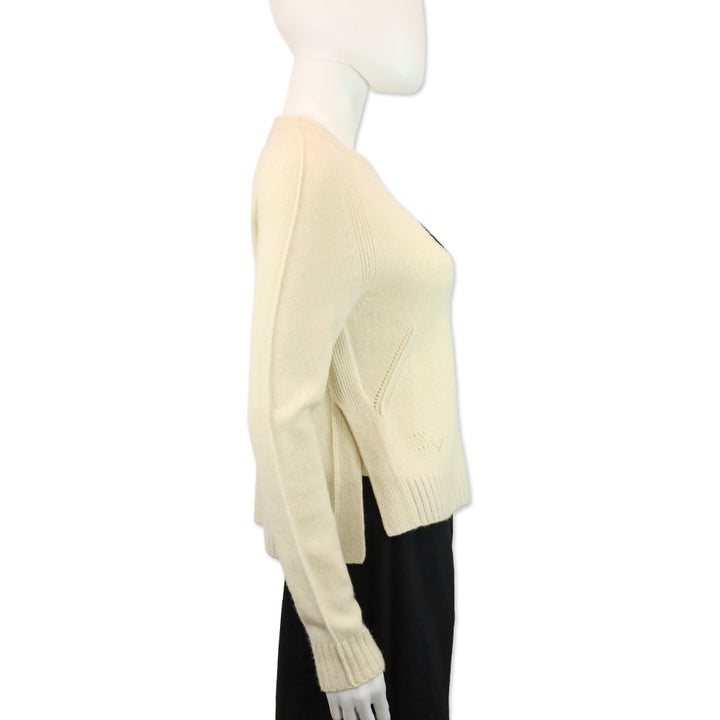 Zadig & Voltaire Cream Lili Heart Cashmere Sweater
