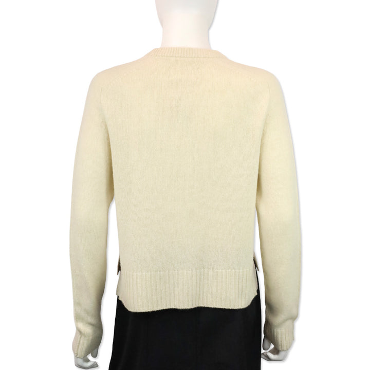 Zadig & Voltaire Cream Lili Heart Cashmere Sweater