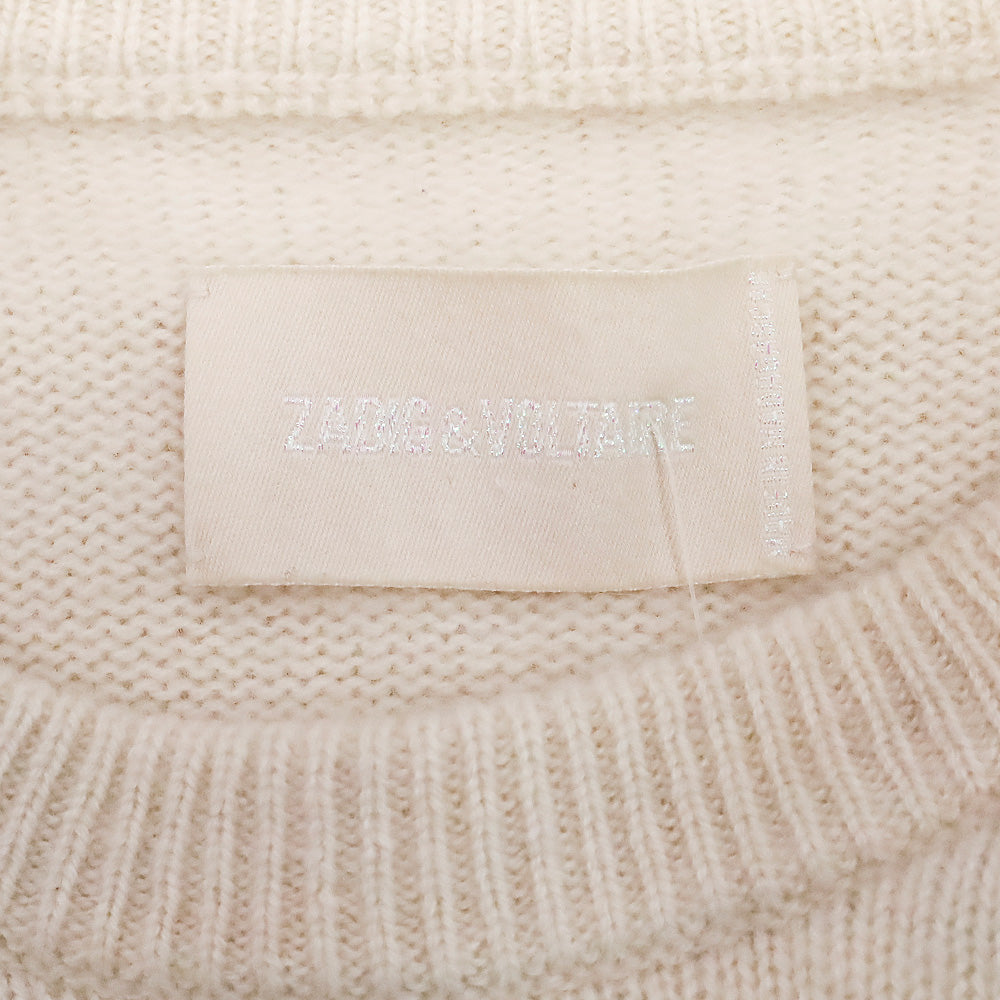 Zadig & Voltaire Cream Lili Heart Cashmere Sweater