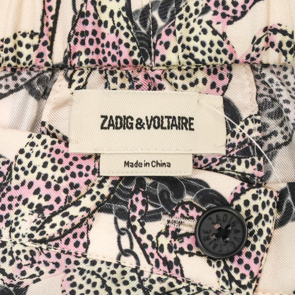 Zadig and Voltaire Ecru Wild Chains Silk Twill June Midi Skirt