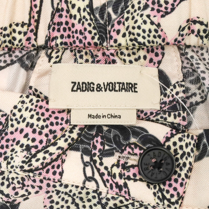 Zadig and Voltaire Ecru Wild Chains Silk Twill June Midi Skirt
