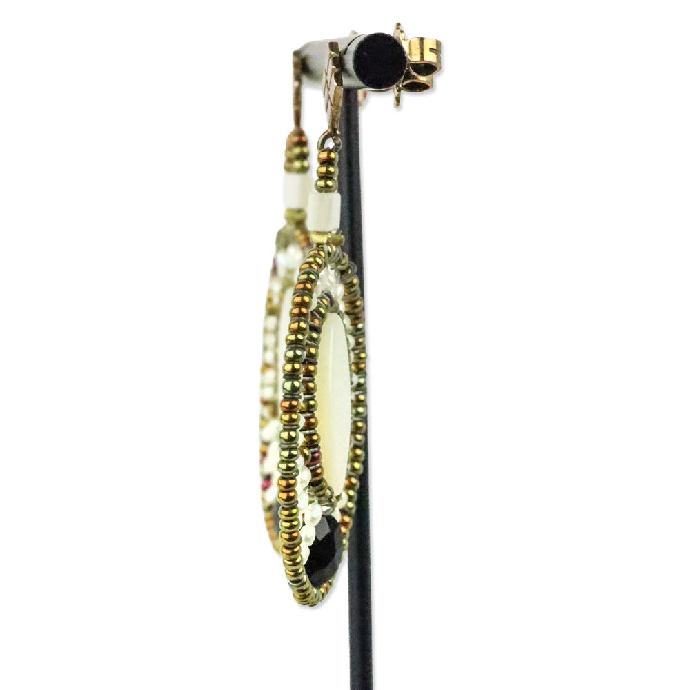 Ziio Jewels Gold-Plated Filigree Pearl Murano Glass Drop Earrings