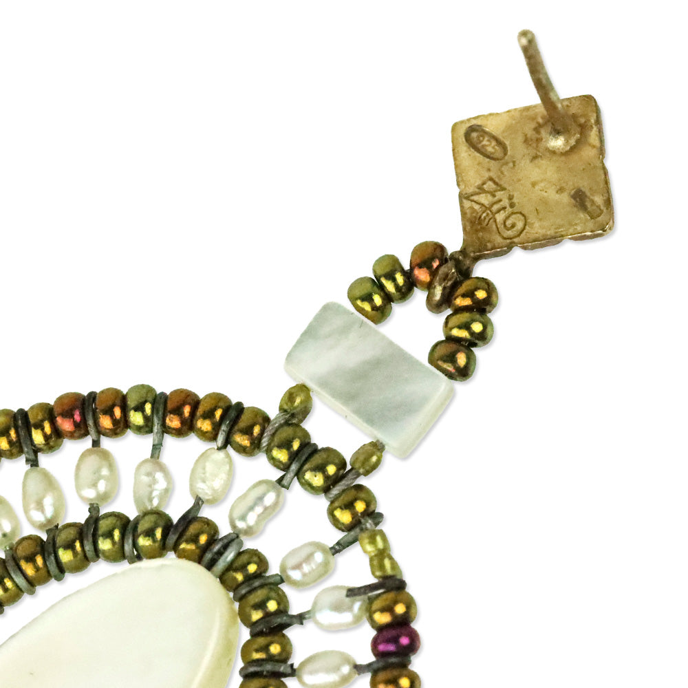Ziio Jewels Gold-Plated Filigree Pearl Murano Glass Drop Earrings