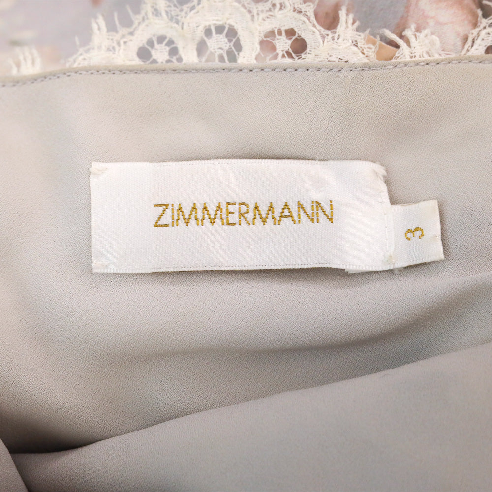 Zimmerman Floral Lace Trim Midi Slip Dress