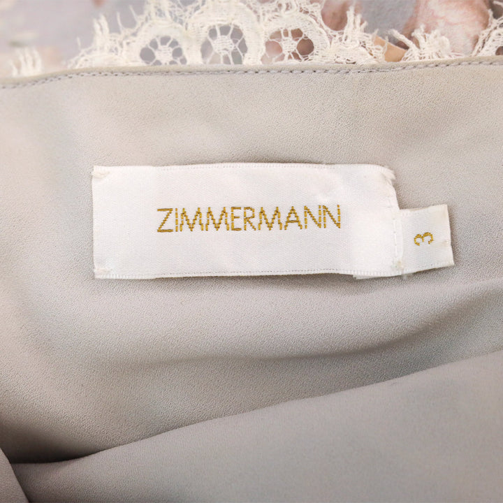 Zimmerman Floral Lace Trim Midi Slip Dress
