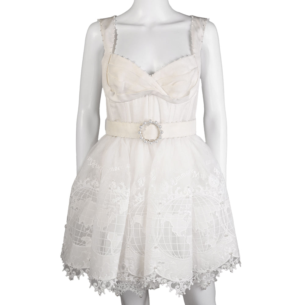Zimmermann High Tide Embroidered Pearl Mini Dress | DBLTKE Luxury Consignment Boutique Zimmermann High Tide Embroidered Pearl Mini Dress | DBLTKE Luxury Consignment Boutique