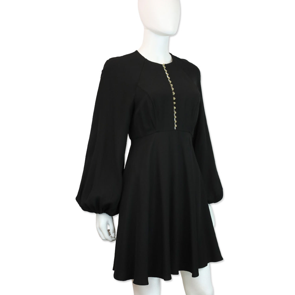 Zimmermann Bead-Embellished Black Crepe Midi Dress