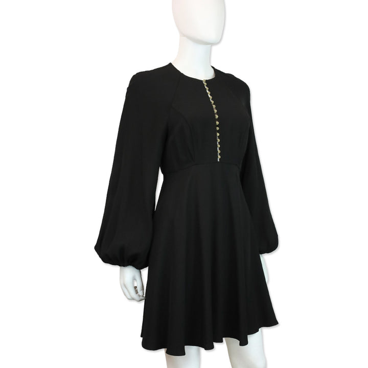 Zimmermann Bead-Embellished Black Crepe Midi Dress