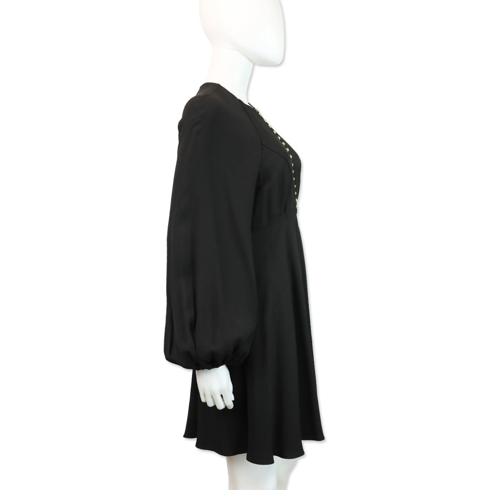 Zimmermann Bead-Embellished Black Crepe Midi Dress