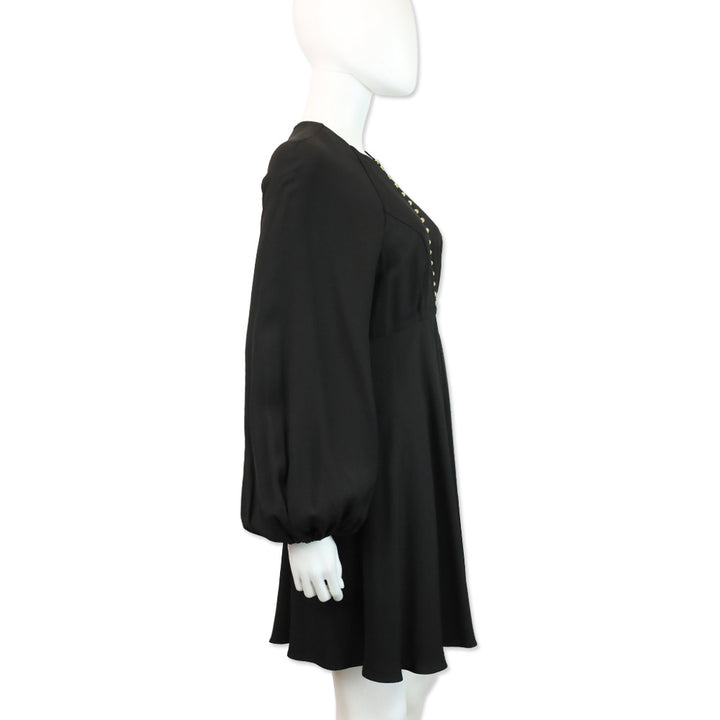 Zimmermann Bead-Embellished Black Crepe Midi Dress