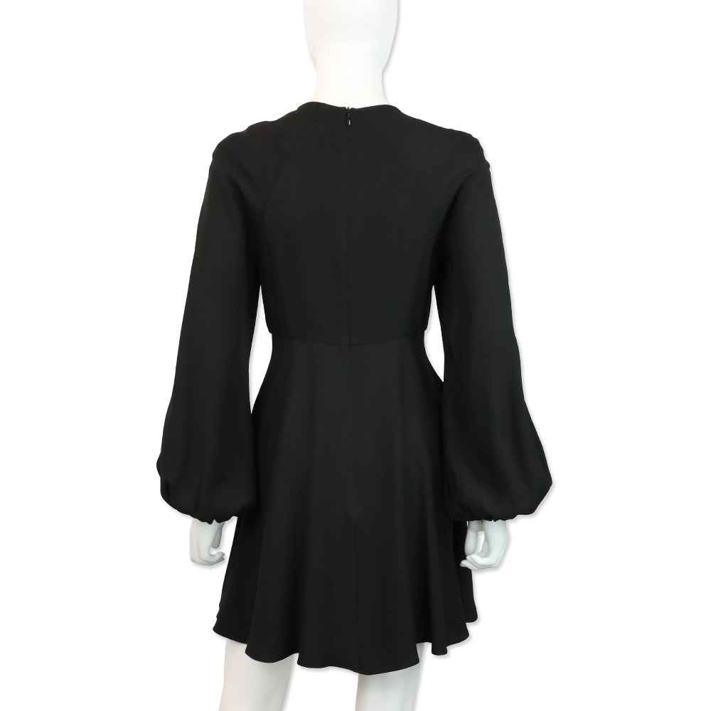 Zimmermann Bead-Embellished Black Crepe Midi Dress