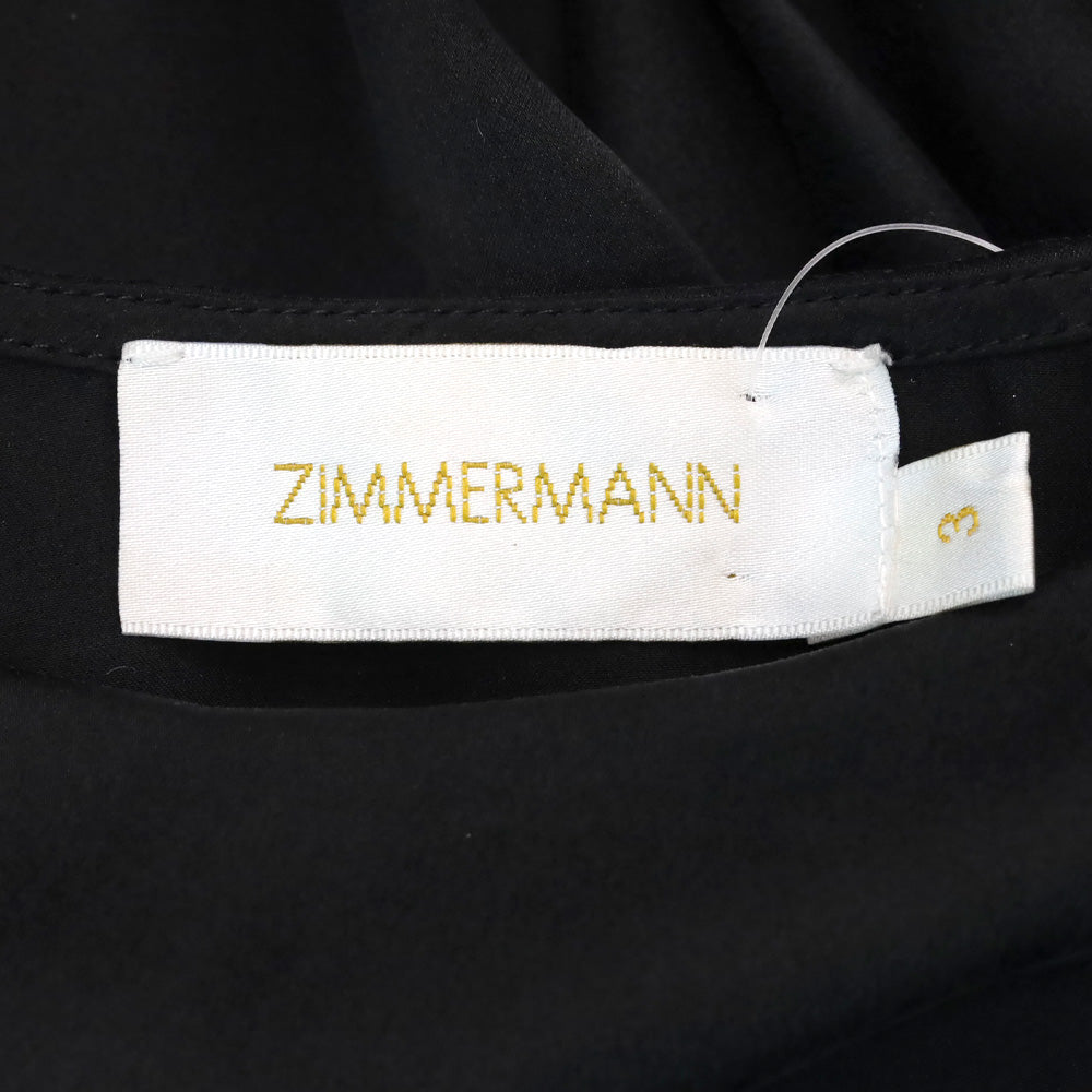 Zimmermann Black Washed Silk Ruffle Flounce Cami Top