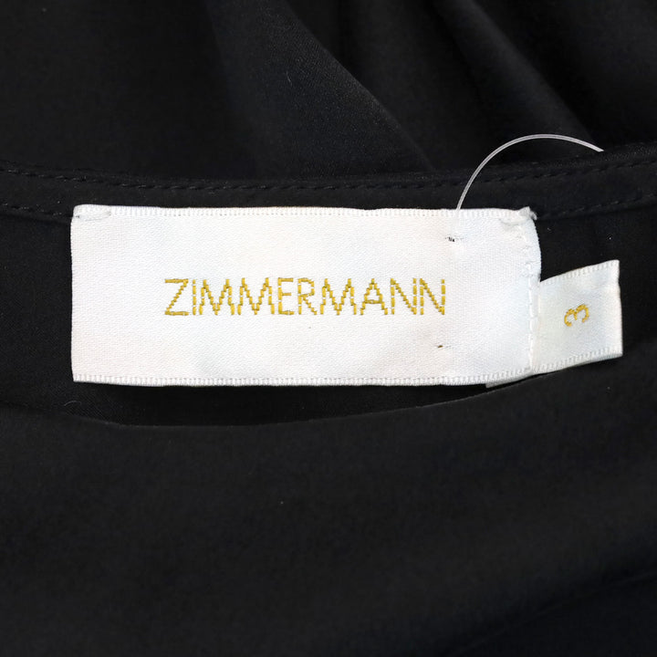 Zimmermann Black Washed Silk Ruffle Flounce Cami Top