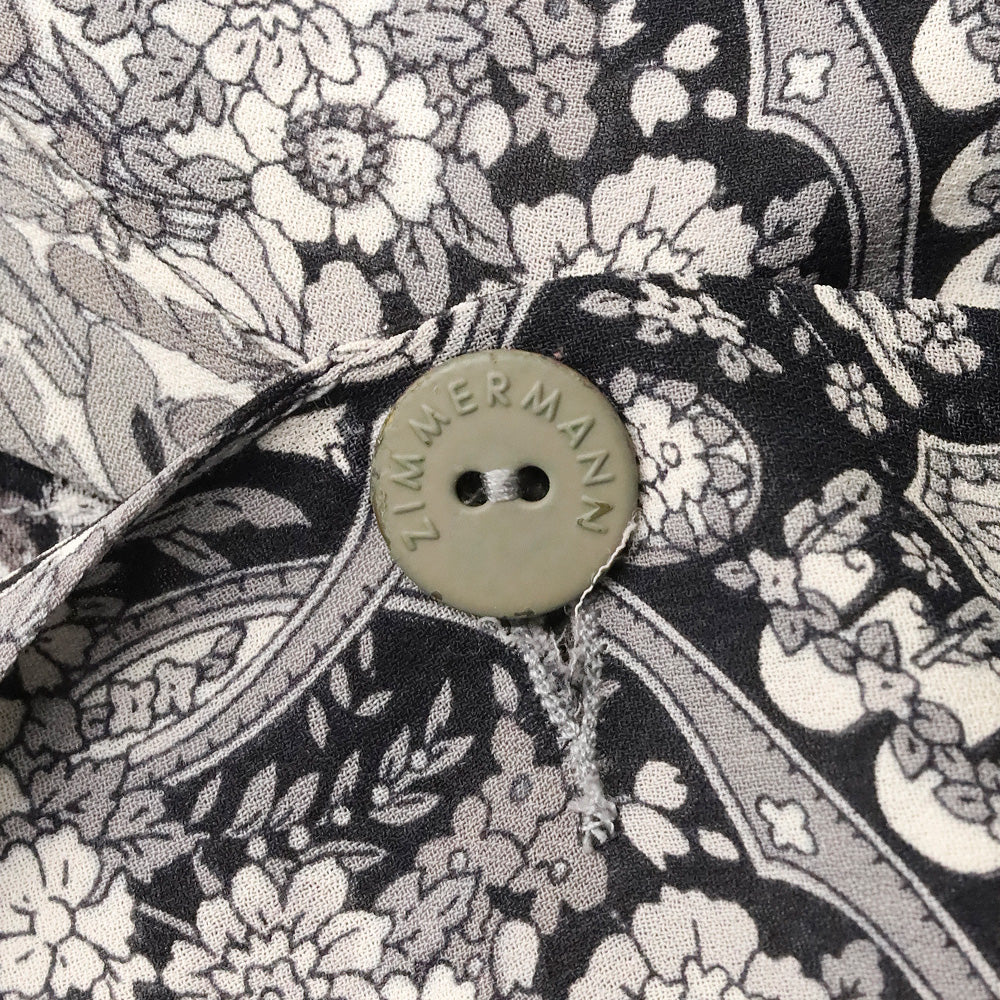 Zimmermann Black/White Feather Floral Print Chiffon Blazer