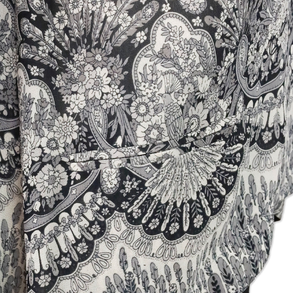 Zimmermann Black/White Feather Floral Print Chiffon Blazer