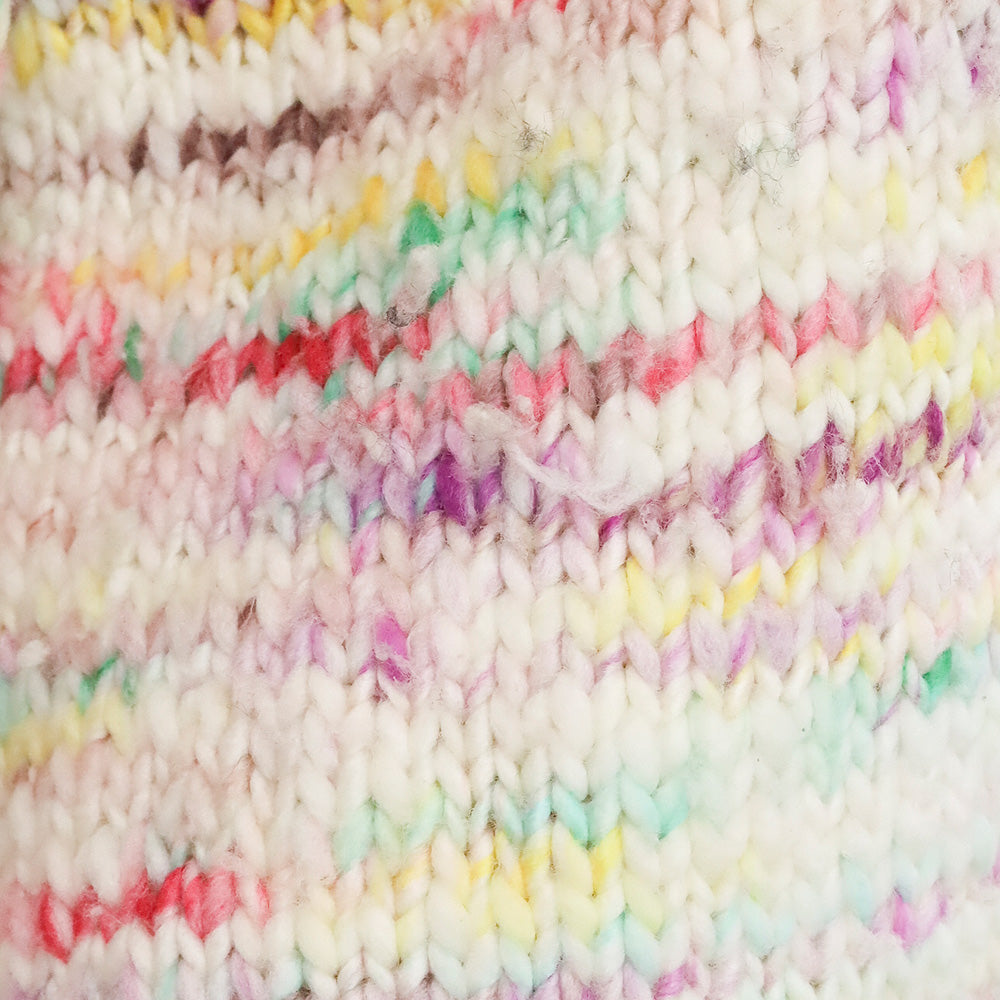 Zimmermann Cream Multicolor Wool Knit Turtleneck Puff Sleeve Sweater