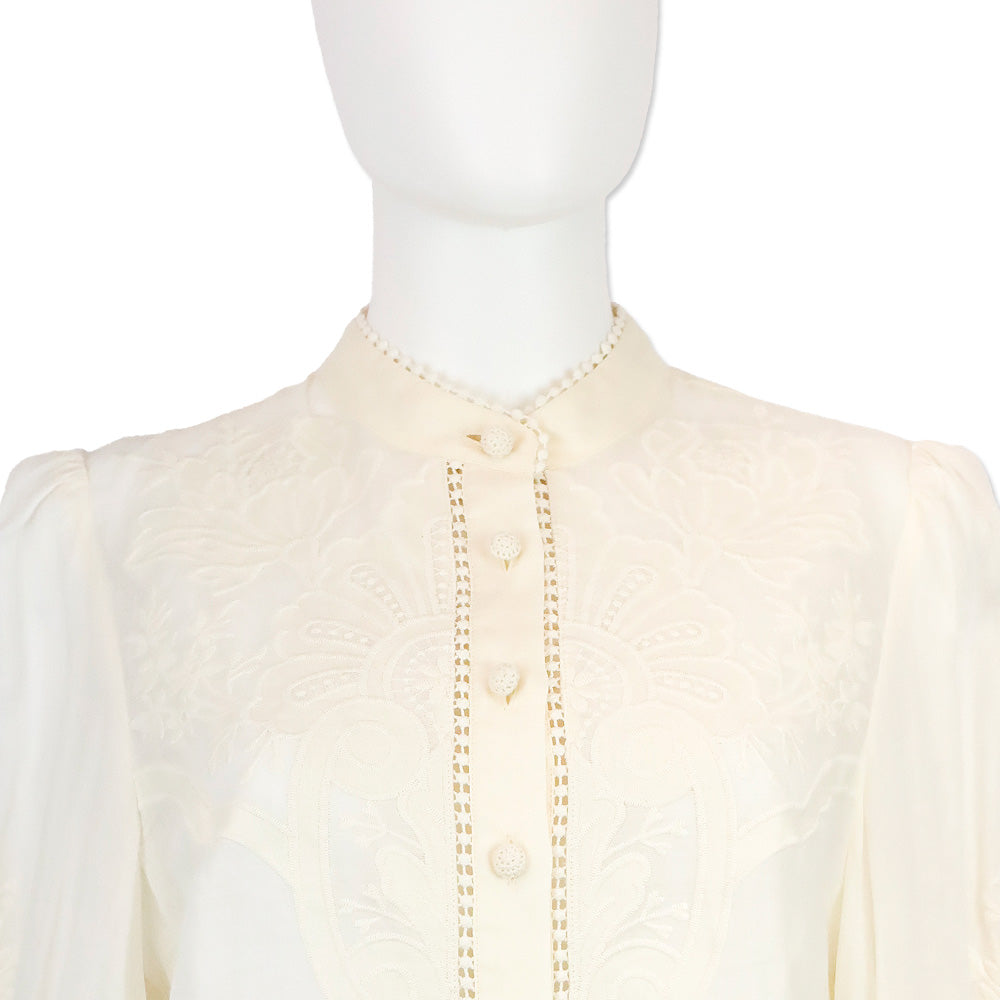 Zimmermann Cream Ottie Embroidered Blouse