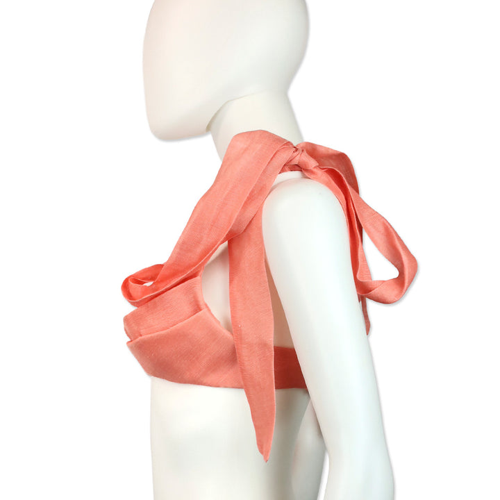 Zimmermann Guava Linen/Silk Botanica Tie Shoulder Bra Top
