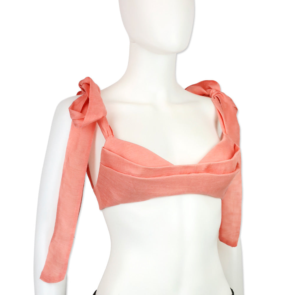Zimmermann Guava Linen/Silk Botanica Tie Shoulder Bra Top