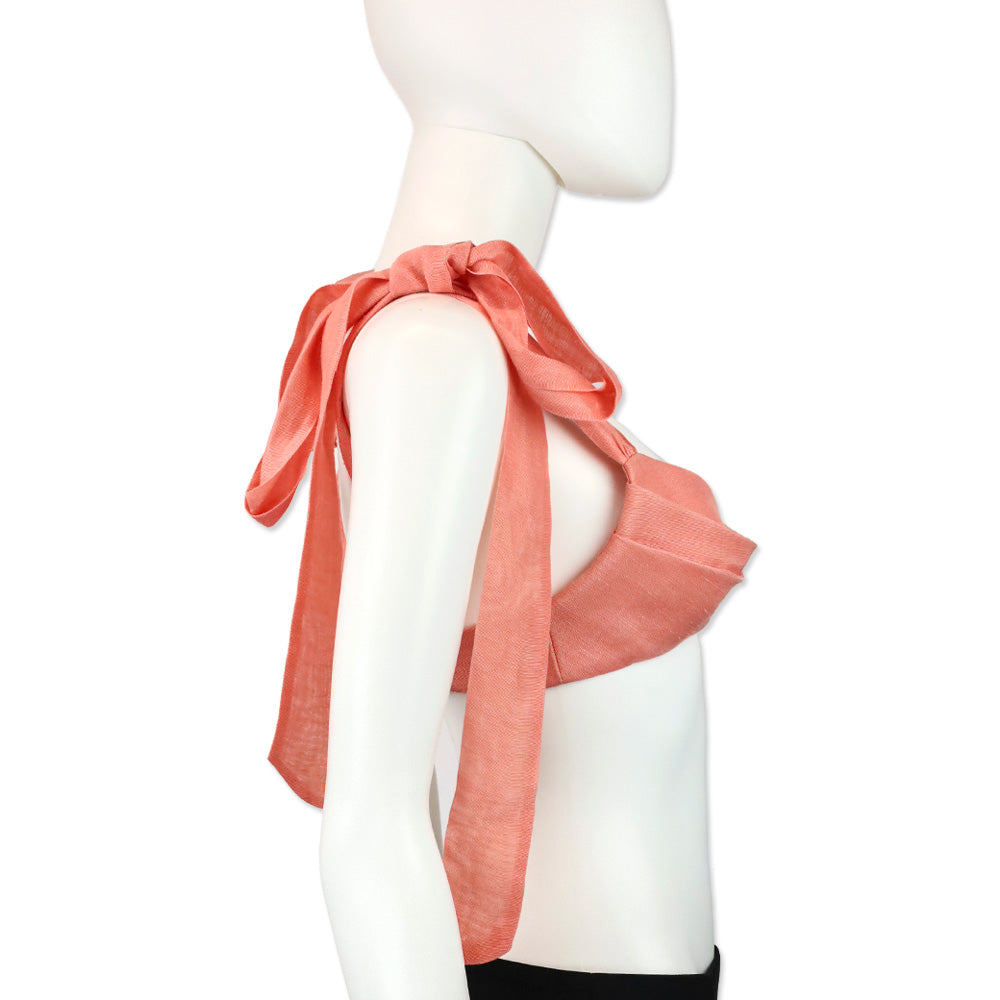 Zimmermann Guava Linen/Silk Botanica Tie Shoulder Bra Top