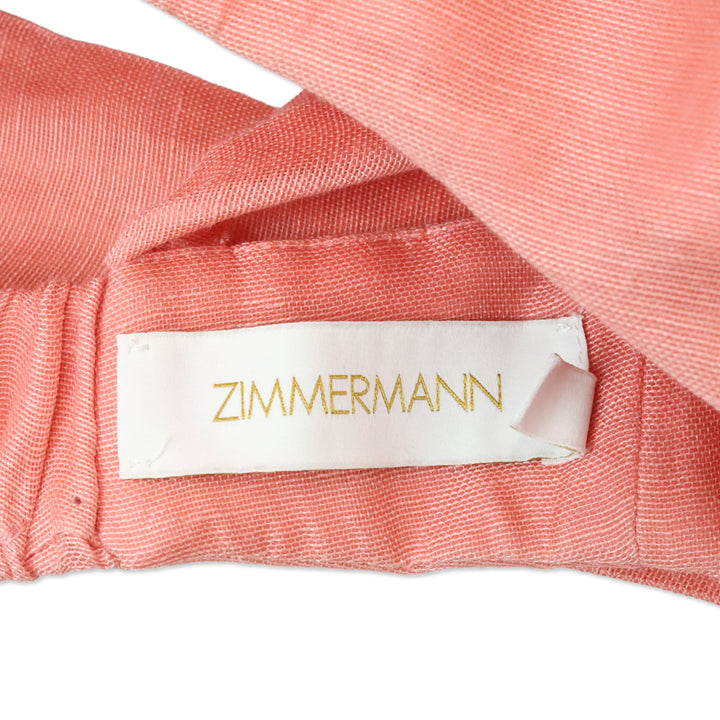 Zimmermann Guava Linen/Silk Botanica Tie Shoulder Bra Top