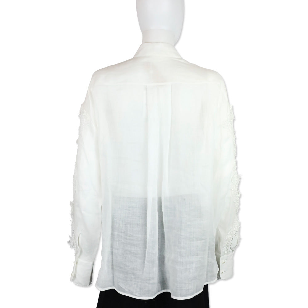Zimmermann Ivory Halliday Lace Flower Shirt
