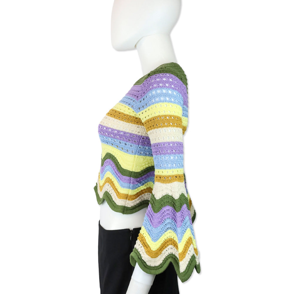 Zimmermann Raie Striped Cotton Knit Top