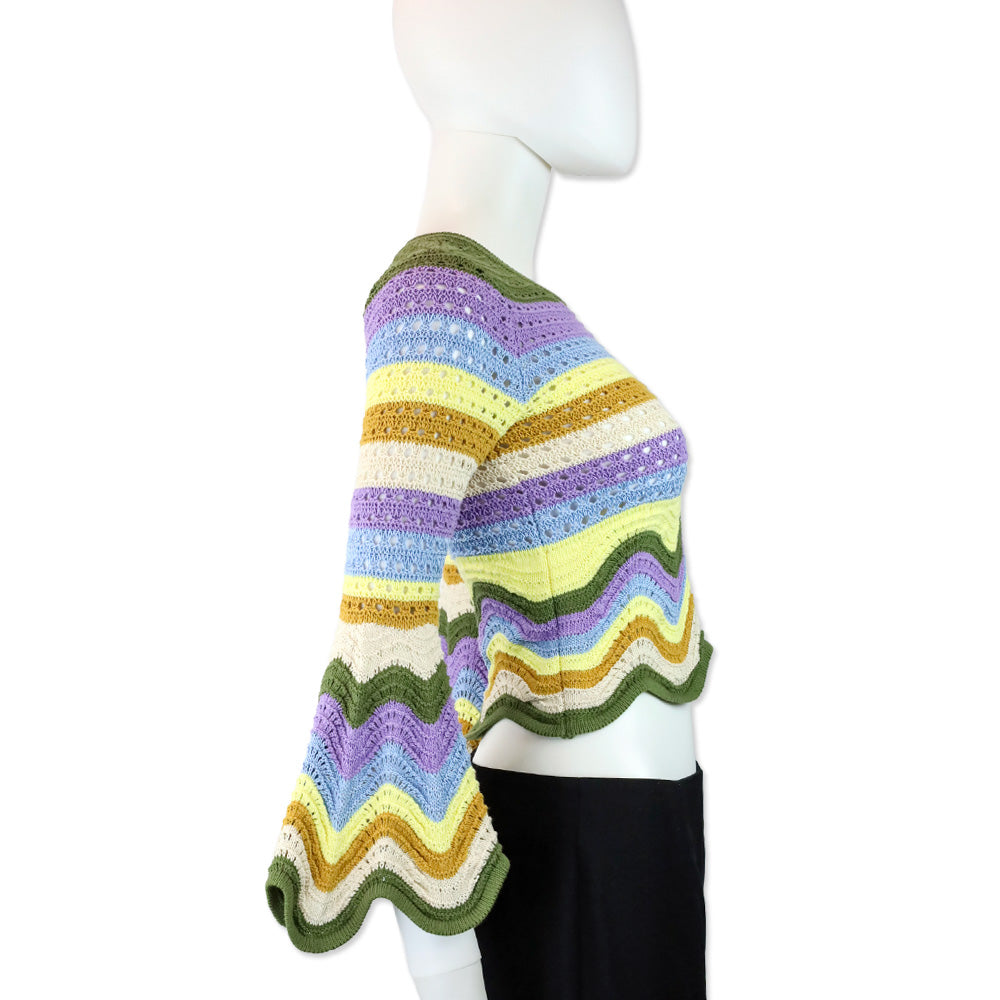 Zimmermann Raie Striped Cotton Knit Top