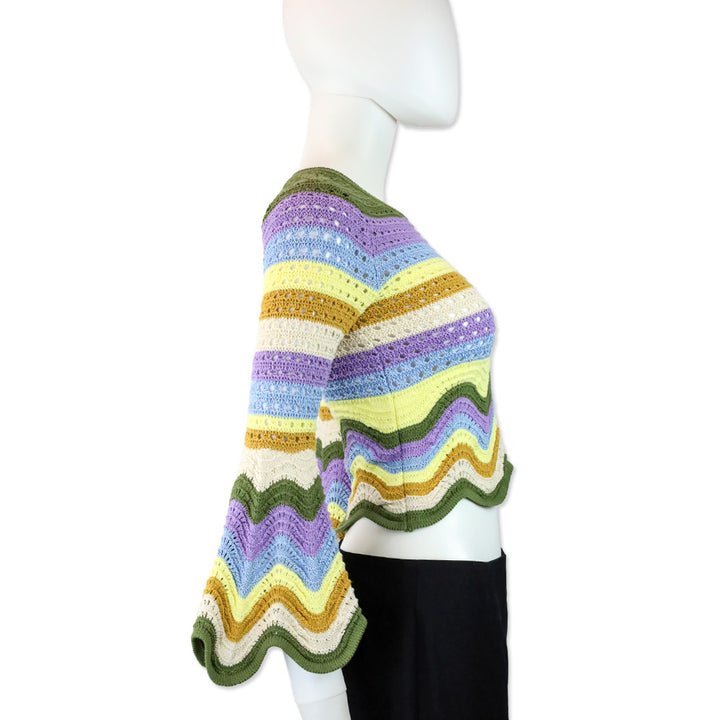 Zimmermann Raie Striped Cotton Knit Top