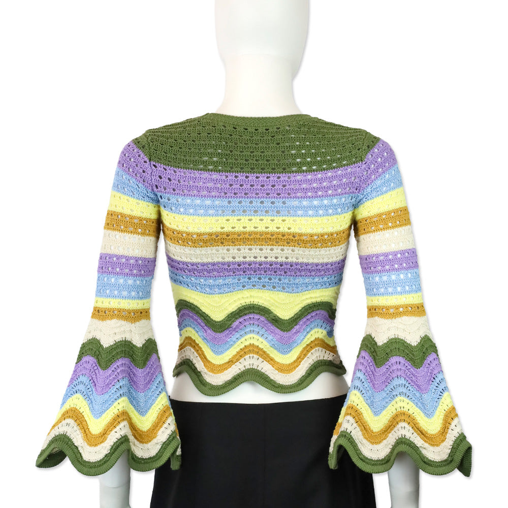 Zimmermann Raie Striped Cotton Knit Top