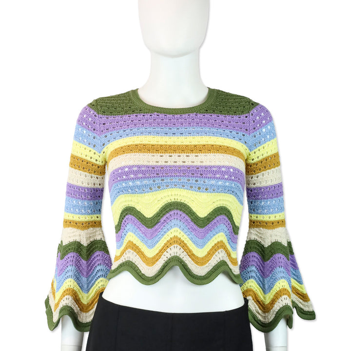 Zimmermann Raie Striped Cotton Knit Top