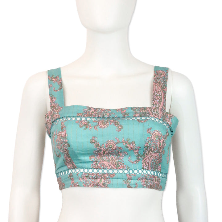 Zimmermann Teal and Pink Paisley Print Bralette