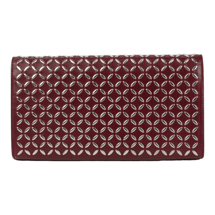 Alaia Red Leather Studded Clutch