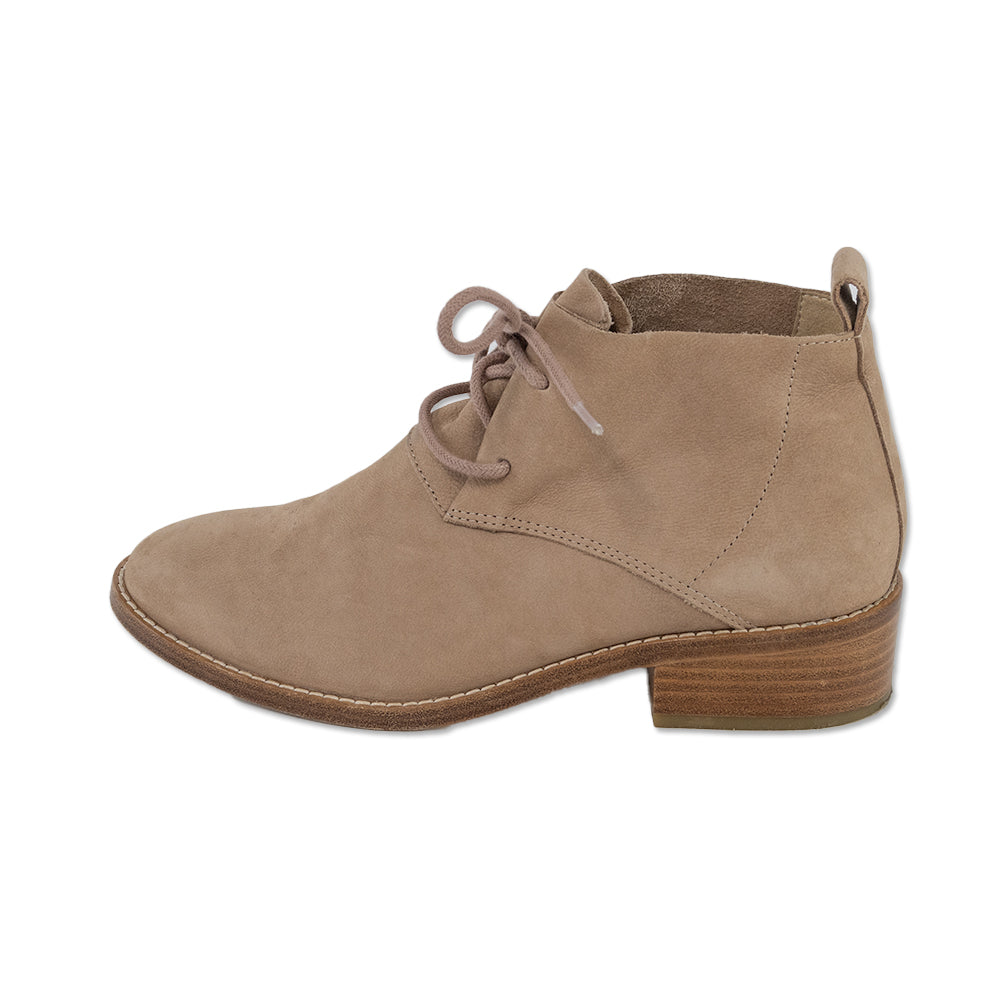 Eileen Fisher Rey Nude Tumbled Nubuck Leather Bootie