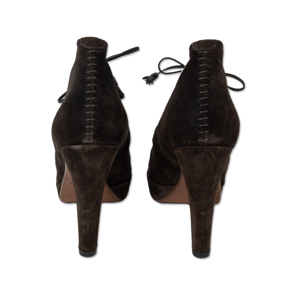 Rag & Bone Lovell Brown Suede Lace-Up Platform Bootie